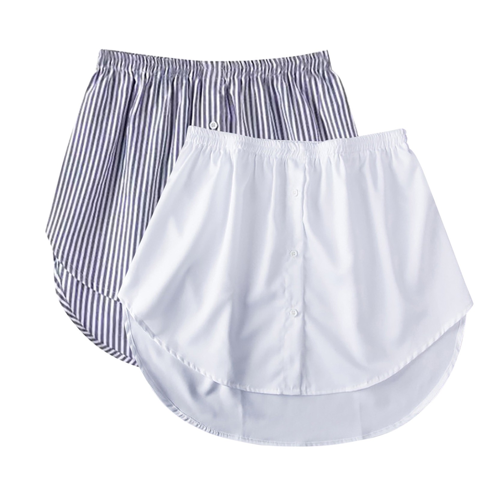 thumbnail image 1 of Falda elástica a rayas con cintura elástica para mujer, 2 unidades - Diseño que estiliza la figura, informal/para el día a día, talla real, varias tallas disponibles hasta la 5XL., 1 of 8